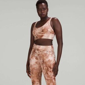 EUC Lululemon Align Bra Shine Diamond Dye Misty Shell Cacao Diffuse Dot Foil 4